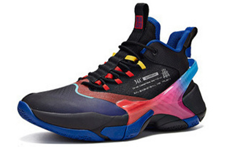 Lookbook 361度 战籃 防滑透氣籃球鞋 黑藍