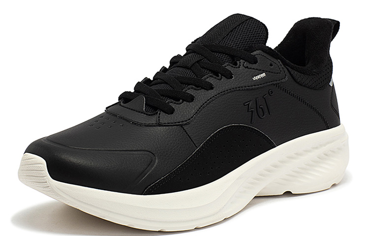 Order 361° 鋒葉 加厚保暖 防滑耐磨 低筒 跑步鞋 男款 黑白