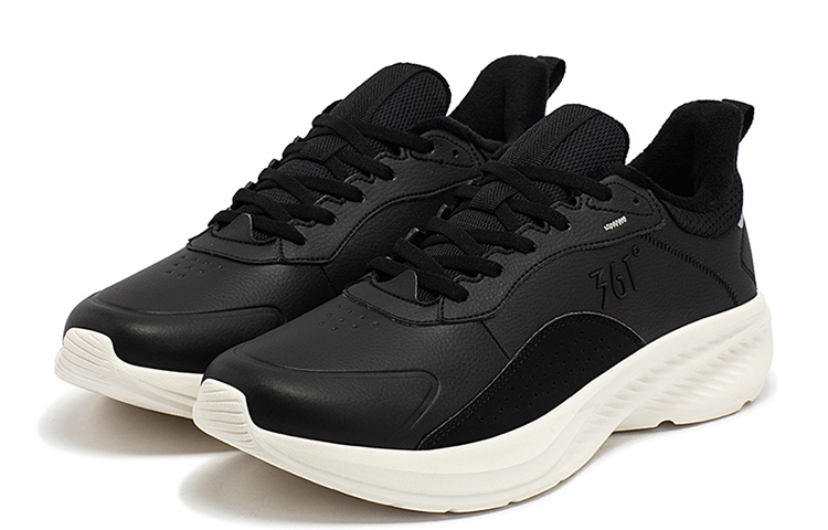 Lookbook 361° 鋒葉 加厚保暖 防滑耐磨 低筒 跑步鞋 男款 黑白