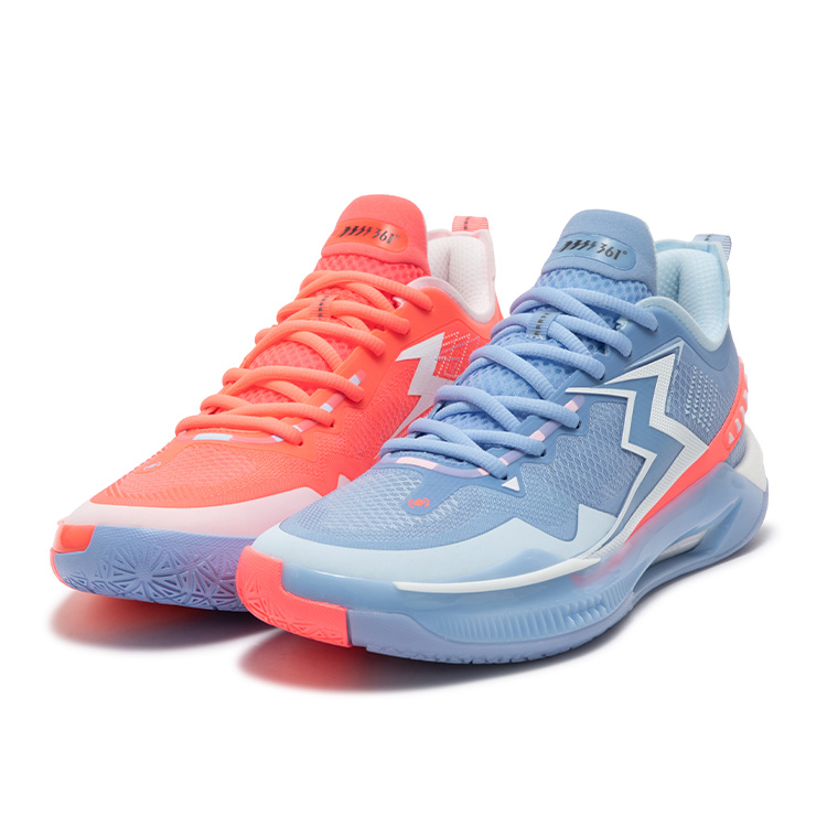 361 Degrees BIG3 5.0 Quick PRO Low-Top Basketball Shoes Blue/Red Comfort & Carbon Tech 672421111-13