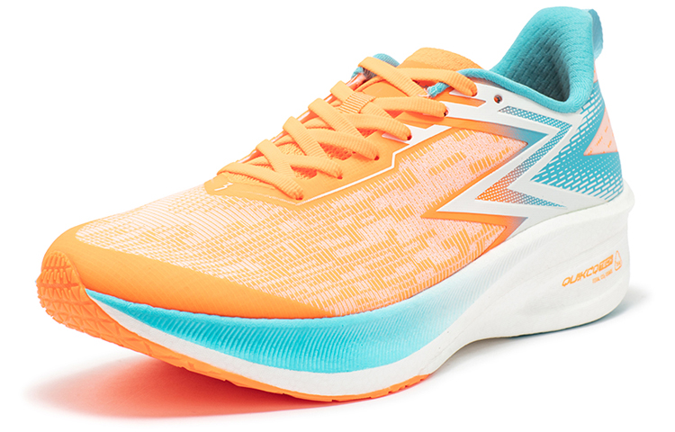 Order 361° 翔燃ET 1.5 全力加速 舒適彈性 減震透氣耐磨 低筒 跑步鞋 男款 螢光超級橙扣環藍