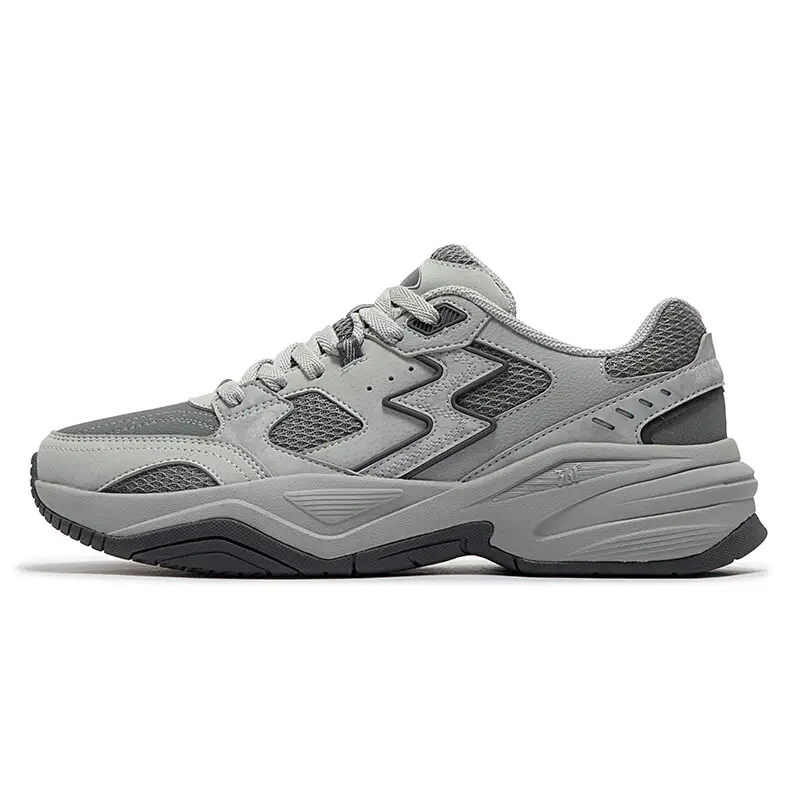361 Degrees Sailing Series Retro Dad Shoes Gray - Men’s Comfortable Non-Slip Sneakers 672436765-3