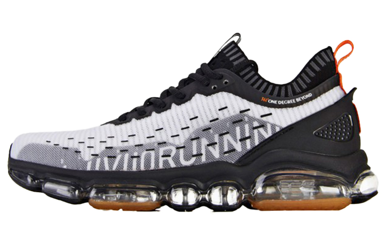 361 Degrees White & Black Low-Top Running Shoes with Full Air Cushion & Breathability 671922215F White Black