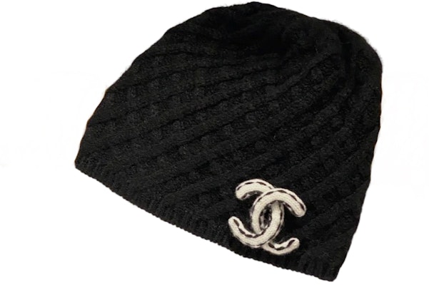 【2023 New】 CHANEL Black White Double C Quilted Knit Beanie Unisex Black AA9326-B13711-NQ452 Order 【2023 New】 CHANEL Black White Double C Quilted Knit Beanie Unisex Black AA9326-B13711-NQ452