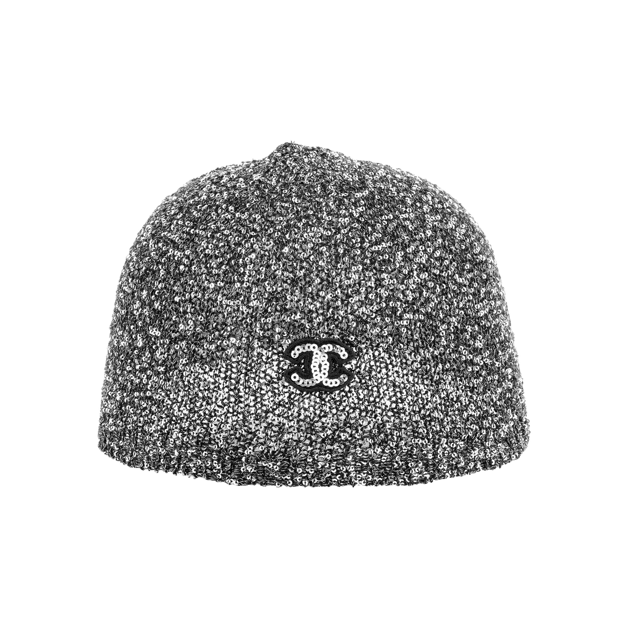 [23A Handmade] CHANEL Logo Sequin Mixed Fiber Unisex Hat - Grey. AA9266-B13374-NP729