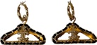Shop 【23A New】CHANEL Double C Leather Coat Hanger Earrings Gold Unisex ABB086 B13476 NP958