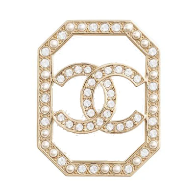 【23B New】CHANEL Classic Double C Logo Brooch Gold Unisex Couple Design ABB777-B14169-NR657
