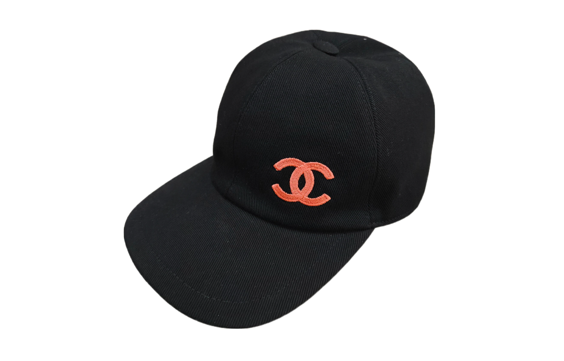 [24C New] CHANEL Double C Embroidered Cotton Black Baseball Cap Unisex AA9254-B13356-94305
