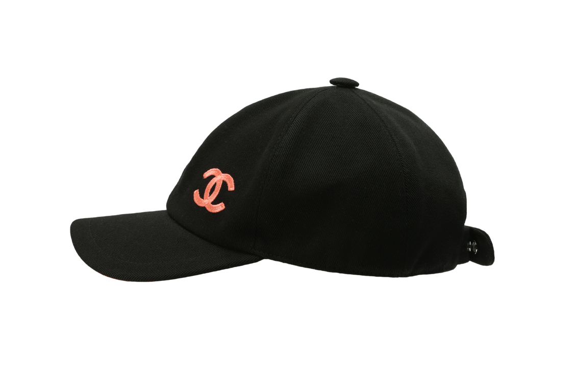 Sizing [24C New] CHANEL Double C Embroidered Cotton Black Baseball Cap Unisex AA9254-B13356-94305