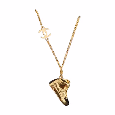 【24C New】 CHANEL Roller Skate Pendant Necklace Unisex Gold ABC344-B15463-NU639