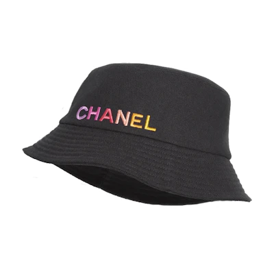 【24C New】CHANEL Colorful Logo - Black Bucket Hat Unisex Couples Edition AA9703 B15084 NT589