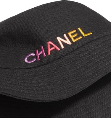 【24C New】CHANEL Colorful Logo - Black Bucket Hat Unisex Couples Edition AA9703 B15084 NT589 Lookbook 【24C New】CHANEL Colorful Logo - Black Bucket Hat Unisex Couples Edition AA9703 B15084 NT589