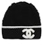 Order 【24K New】CHANEL Logo Beanie - Unisex Black Knitted Hat for Couples AB-24K-137