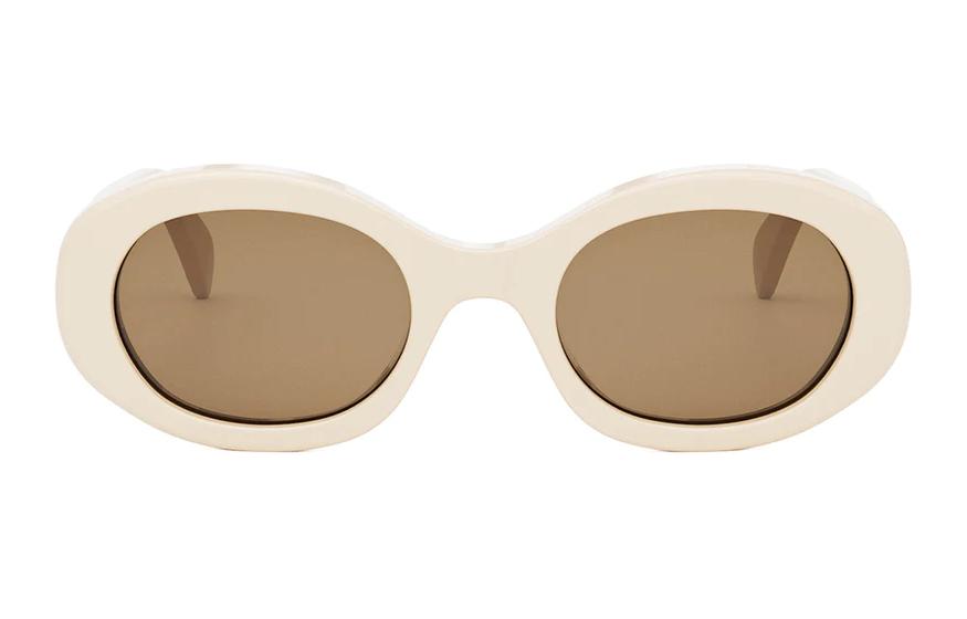 Lookbook 【調節可能な度付き】CELINE オーバル アセテート サングラス ユニセックス ベージュ CL40194U 24E