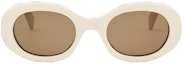 Lookbook 【調節可能な度付き】CELINE オーバル アセテート サングラス ユニセックス ベージュ CL40194U 24E