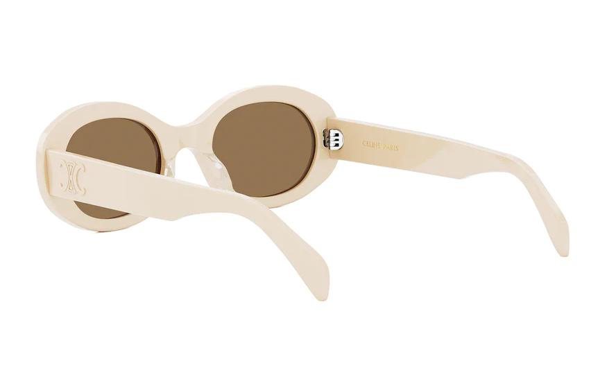 Shop 【調節可能な度付き】CELINE オーバル アセテート サングラス ユニセックス ベージュ CL40194U 24E
