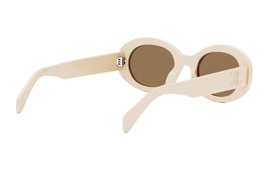 Purchase 【調節可能な度付き】CELINE オーバル アセテート サングラス ユニセックス ベージュ CL40194U 24E