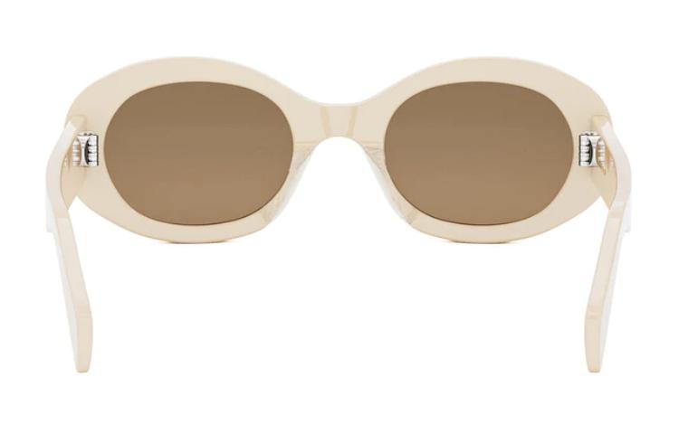 Sizing 【調節可能な度付き】CELINE オーバル アセテート サングラス ユニセックス ベージュ CL40194U 24E