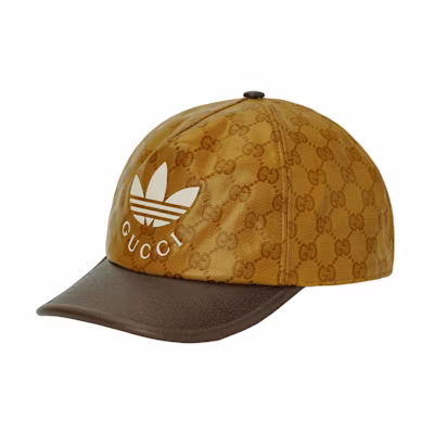 【Collab Exclusive】GUCCI Adidas GG Leather Visor Baseball Cap Unisex Brown 696475-4HAP2-7164