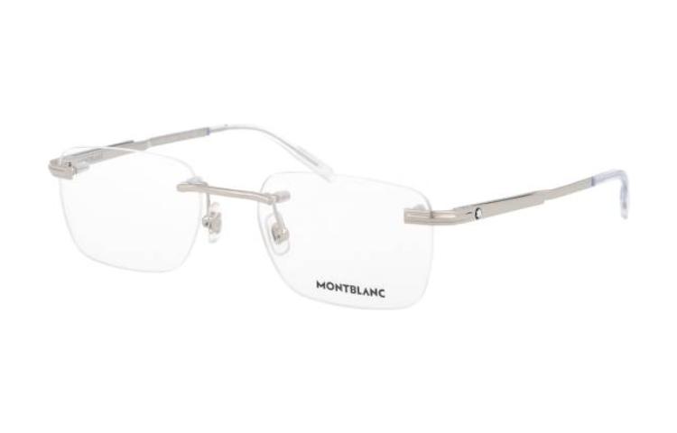 Order 【Hubungi Dukungan untuk Lensa Resep】 Kacamata Frameless Persegi MONTBLANC Silver Unisex MB0279O001