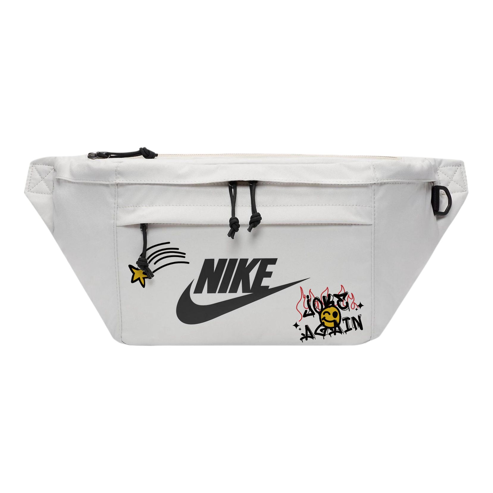 [Custom] Nike Cartoon Animal Print Logo Waist/Crossbody Bag Beige Unisex BA5751-072(TEAM378-SWALLOW)X1)