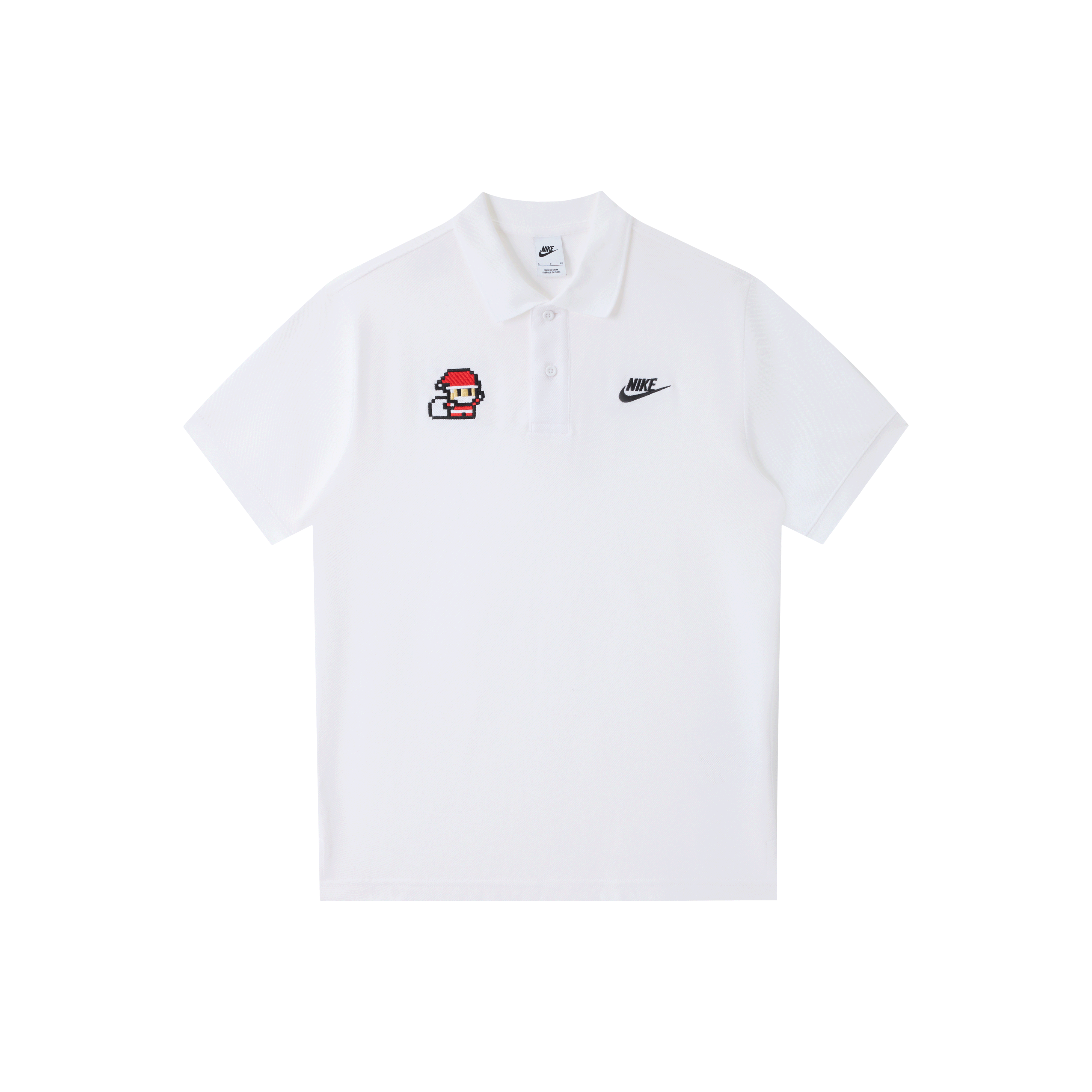 Lookbook 【カスタム】ナイキ サンタクロース刺繍ピクセルスタイル 通気性ポロシャツ ユニセックス 白 CJ4457-100(Group29-A