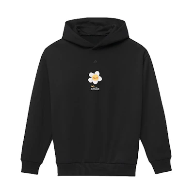 【Custom】adidas BNK Floral Logo Print Casual Knit Sweatshirt Black Unisex Fashion. IN4243(Group40