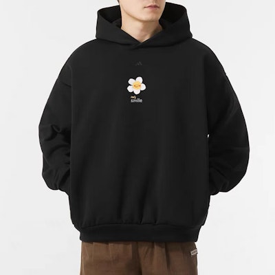 【Custom】Sweatshirt Rajutan Kasual adidas BNK Floral Logo Hitam Unisex Fashion. IN4243(Group40 Sizing 【Custom】Sweatshirt Rajutan Kasual adidas BNK Floral Logo Hitam Unisex Fashion. IN4243(Group40