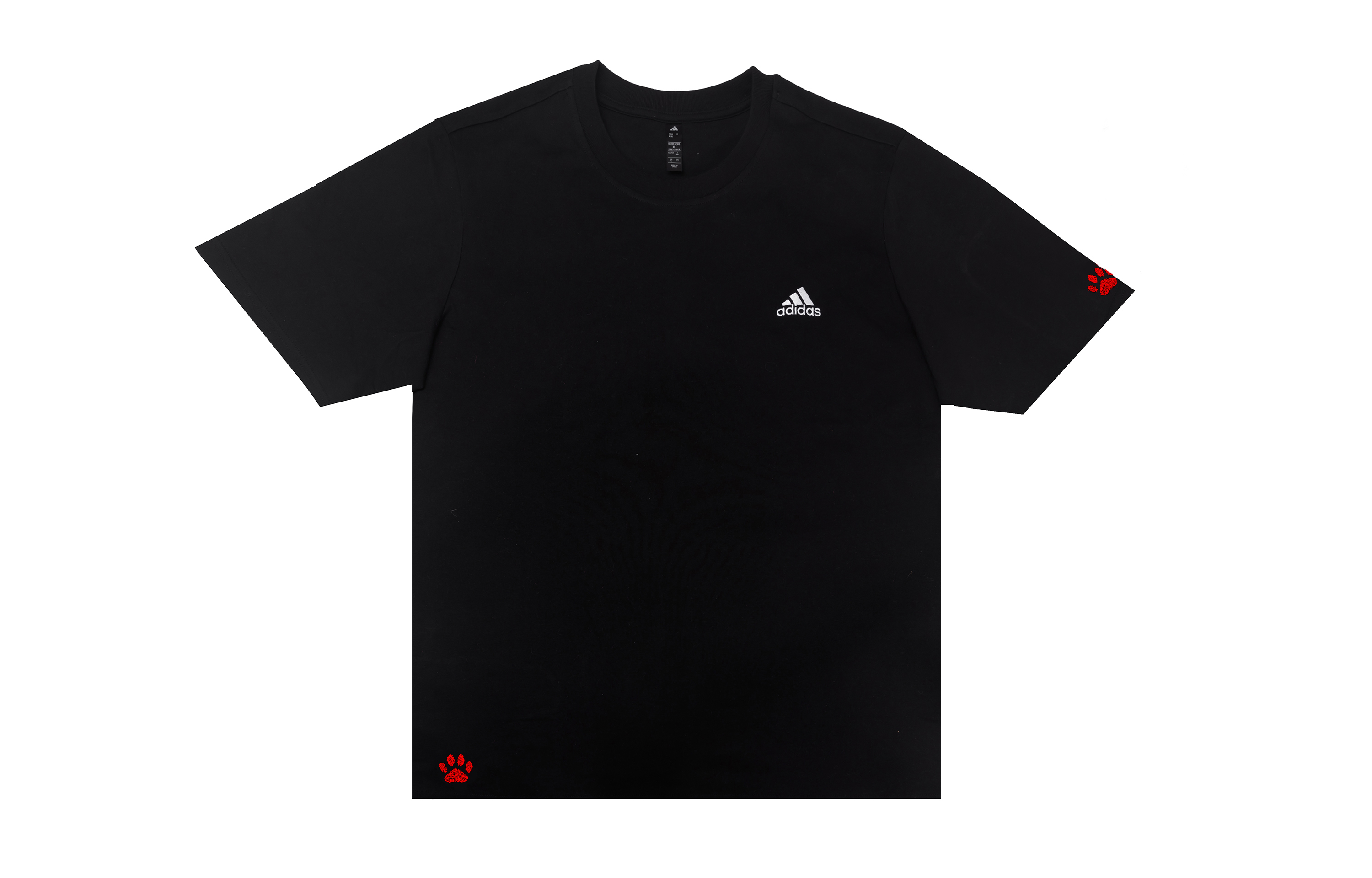 [Custom Apparel] adidas MUST HAVES Sea Salt Cat Paw Casual Crewneck Tee Unisex IT4339(GROUP28-SEASALTEMBROIDERYCATPAW)