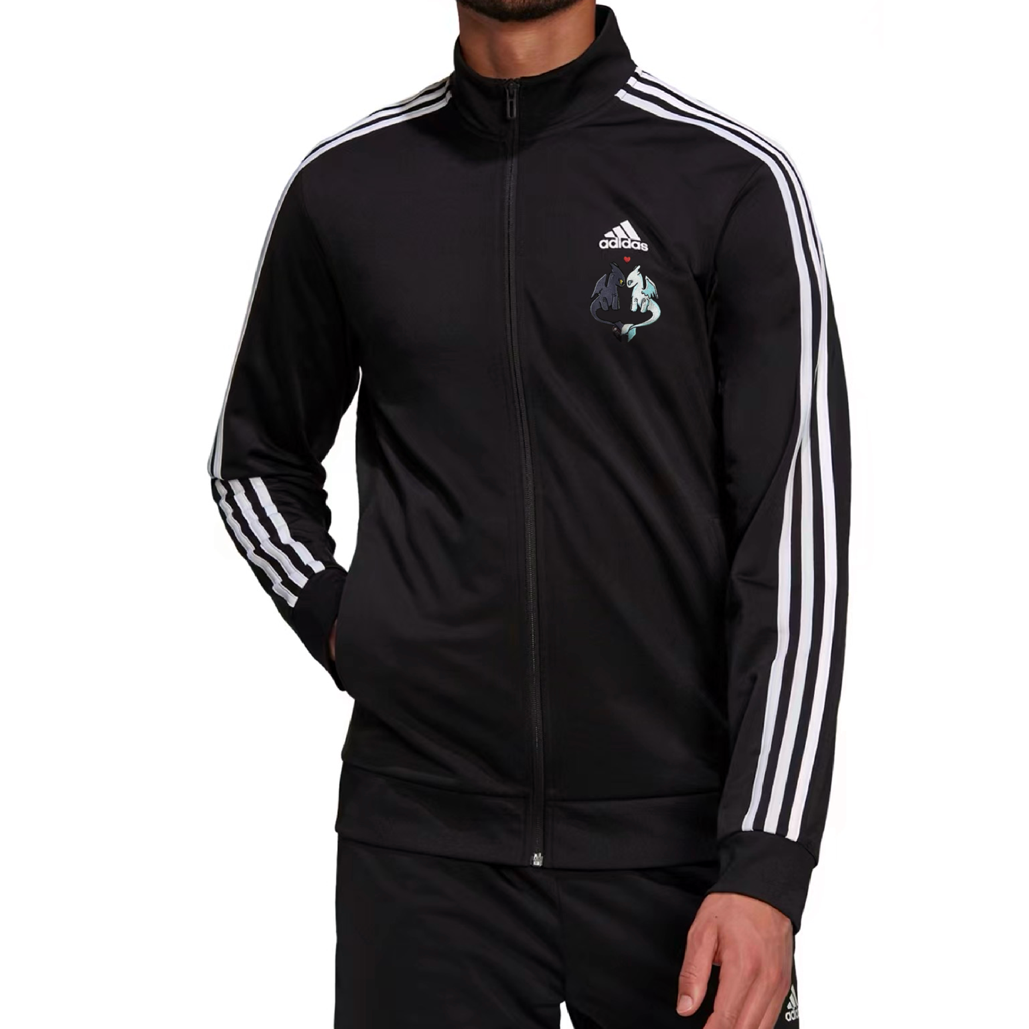 [Custom Apparel] adidas YXYY Love Dragon Striped Track Jacket Black H46099(GROUP16-HEART-DRAGON） 圖 5