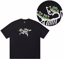 Buy 【カスタムアパレル】アークテリクス ENVOY ARC''WORD 花刺繍 ルーズブラックTシャツ X00000800201(Group-224