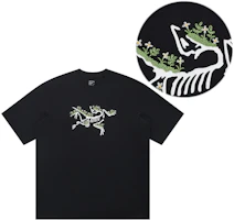Order 【カスタムアパレル】アークテリクス ENVOY ARC''WORD 花刺繍 ルーズブラックTシャツ X00000800201(Group-224