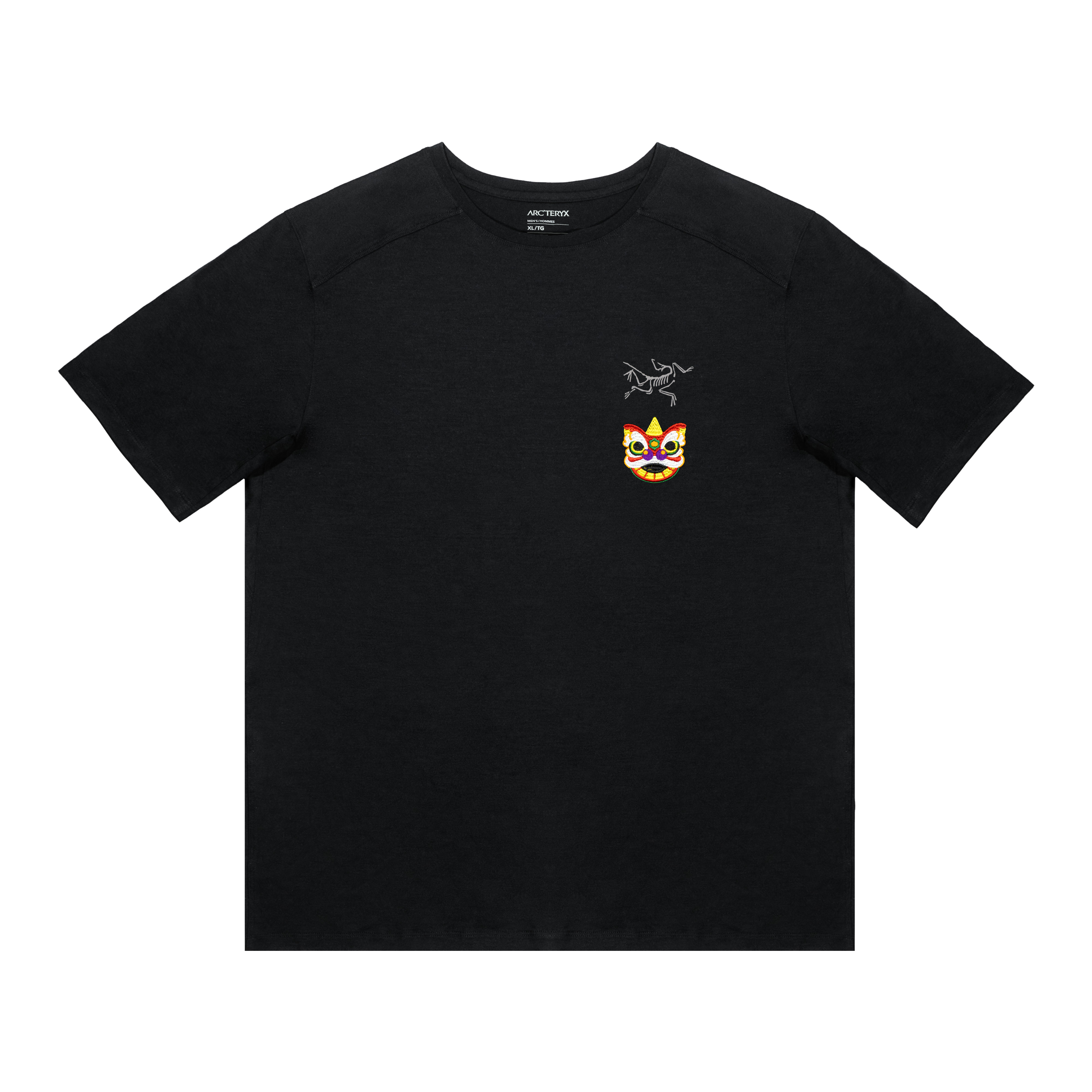Lookbook [Custom Apparel] Arcteryx Extraordinary Embroidered Loose Fit Unisex Black T-Shirt. X000009533(Team469-）