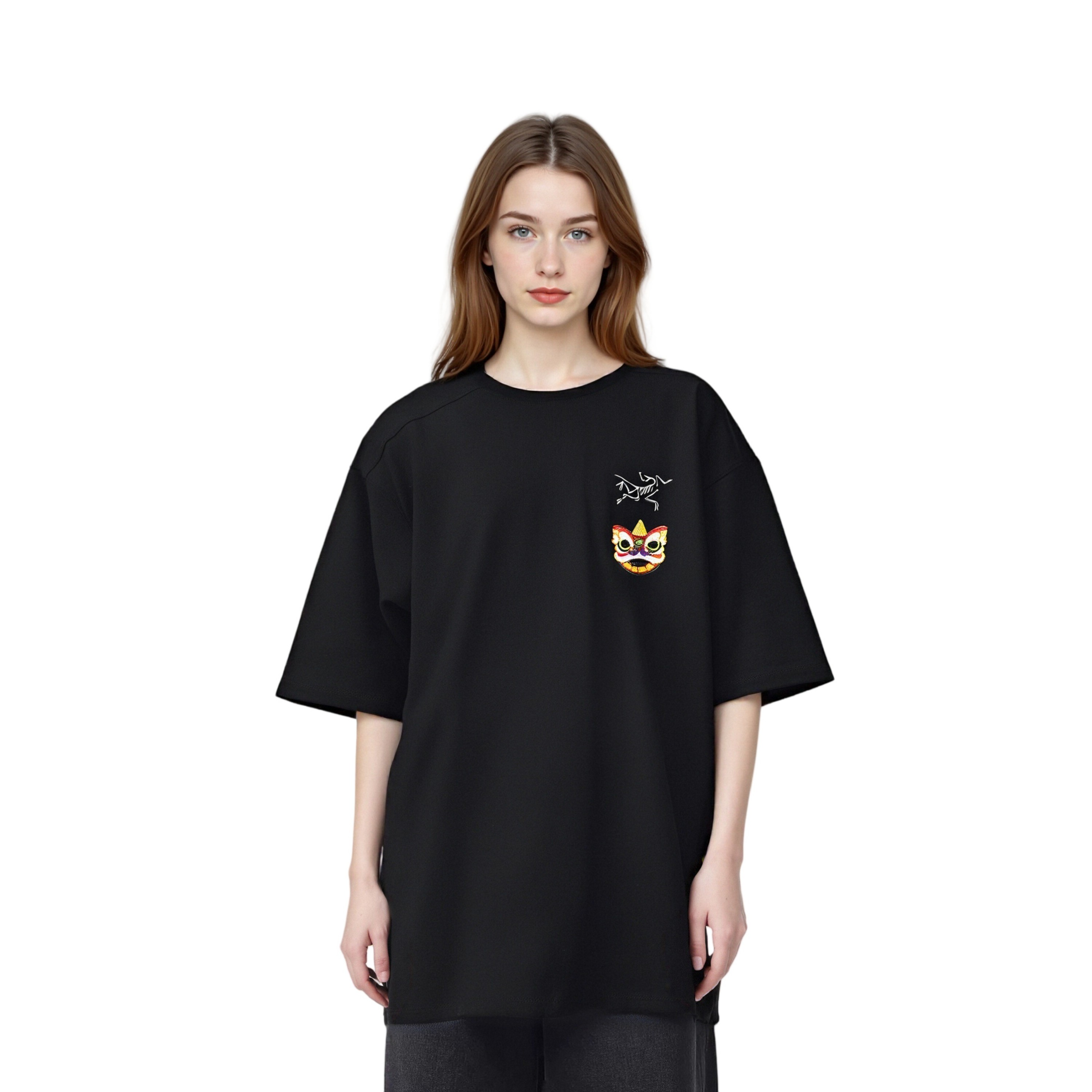 Details for [Custom Apparel] Arcteryx Extraordinary Embroidered Loose Fit Unisex Black T-Shirt. X000009533(Team469-）