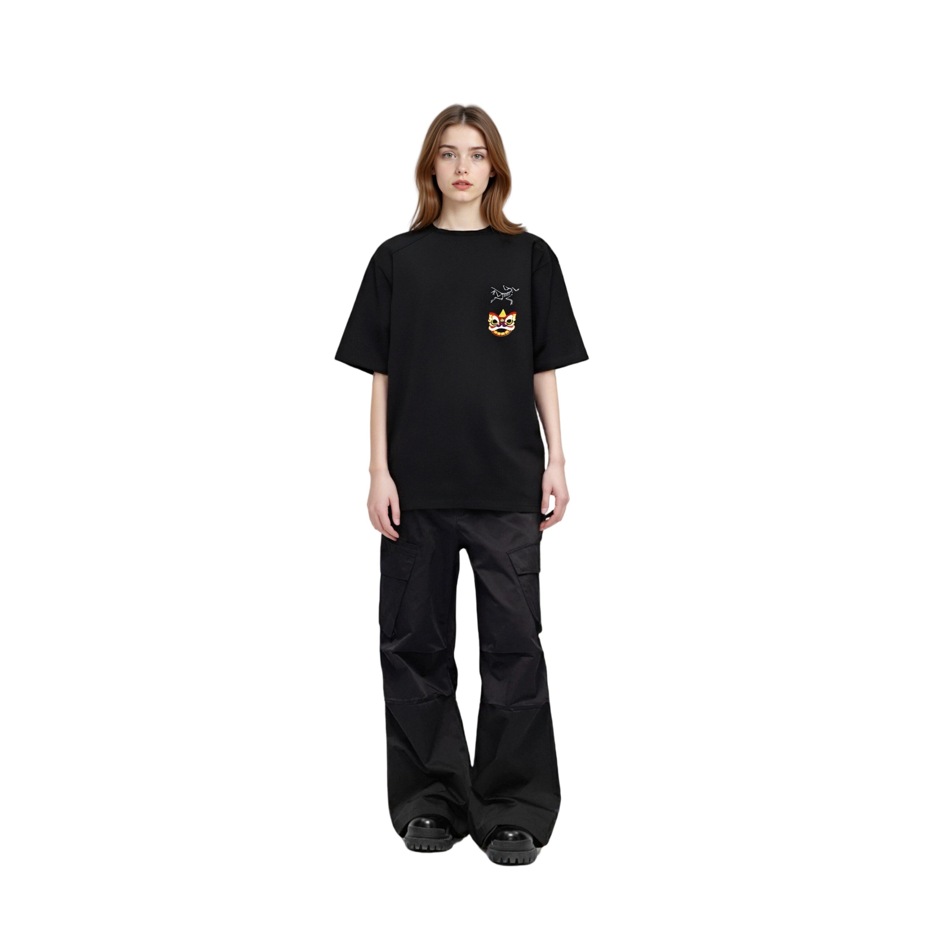 Sizing [Custom Apparel] Arcteryx Extraordinary Embroidered Loose Fit Unisex Black T-Shirt. X000009533(Team469-）