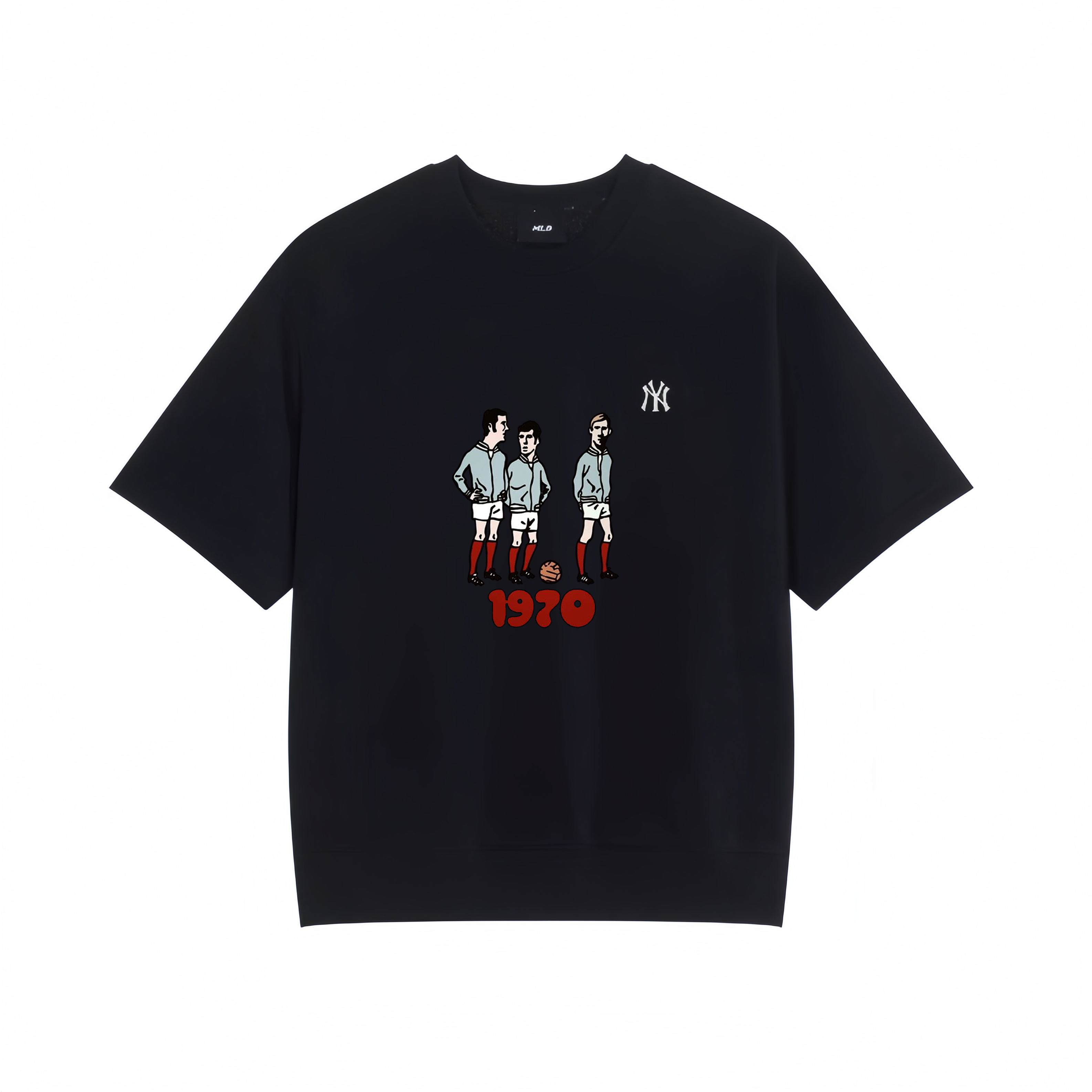 [Custom Apparel] MLB Bloom Retro World Cup Football Tee Unisex Black 3ATSB0243-50BKS(GROUP247-FOOTBALL)