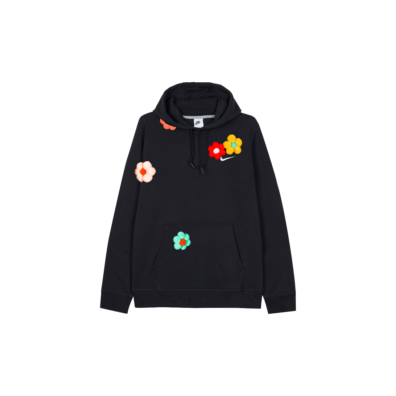 [Custom Apparel] Nike Black Floral Patchwork Colorblock Hoodie Long Sleeve Men’s Casual Wear 623453-010(Group-4-Color-Block-Floral)