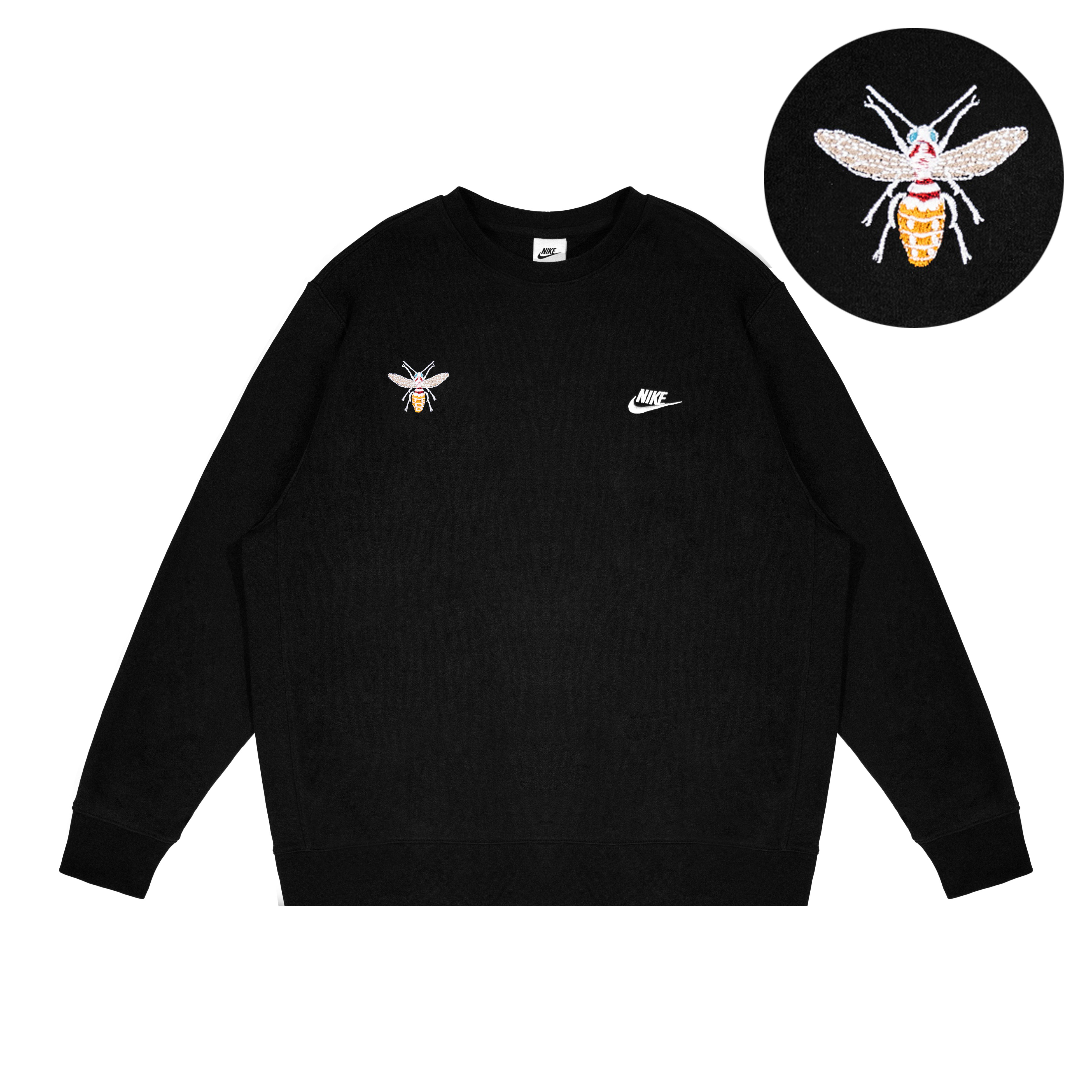 [Custom Apparel] Nike Fantasy Black Unisex Sweatshirt with Embroidered Logo Design BV2667-010(GROUP223-WHITEBEE)