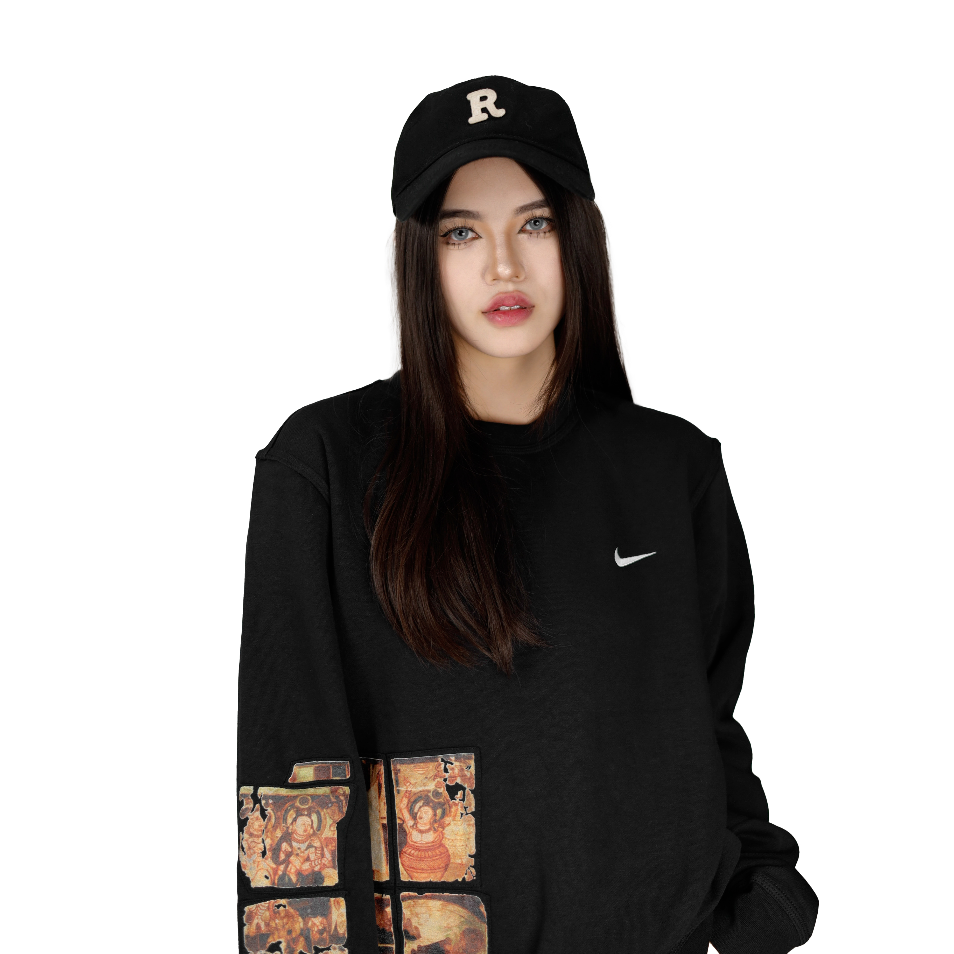 [Custom Apparel] Nike Fantasy Dunhuang Mural Print Fleece Crewneck Sweatshirt Black 916609-010-Dunhuang-Murals 圖 6