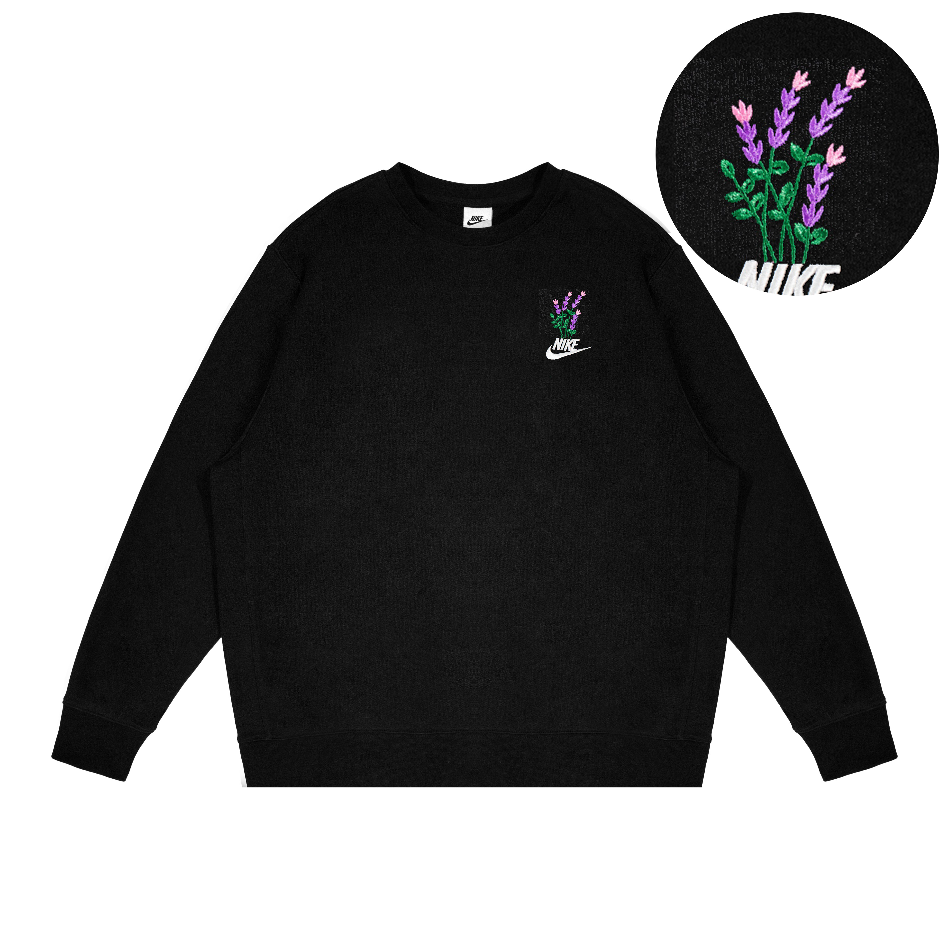 [Custom Apparel] Nike FAntasy Lavender Embroidered Sweatshirt Unisex Black BV2667-010(GROUP223-LAVENDER)