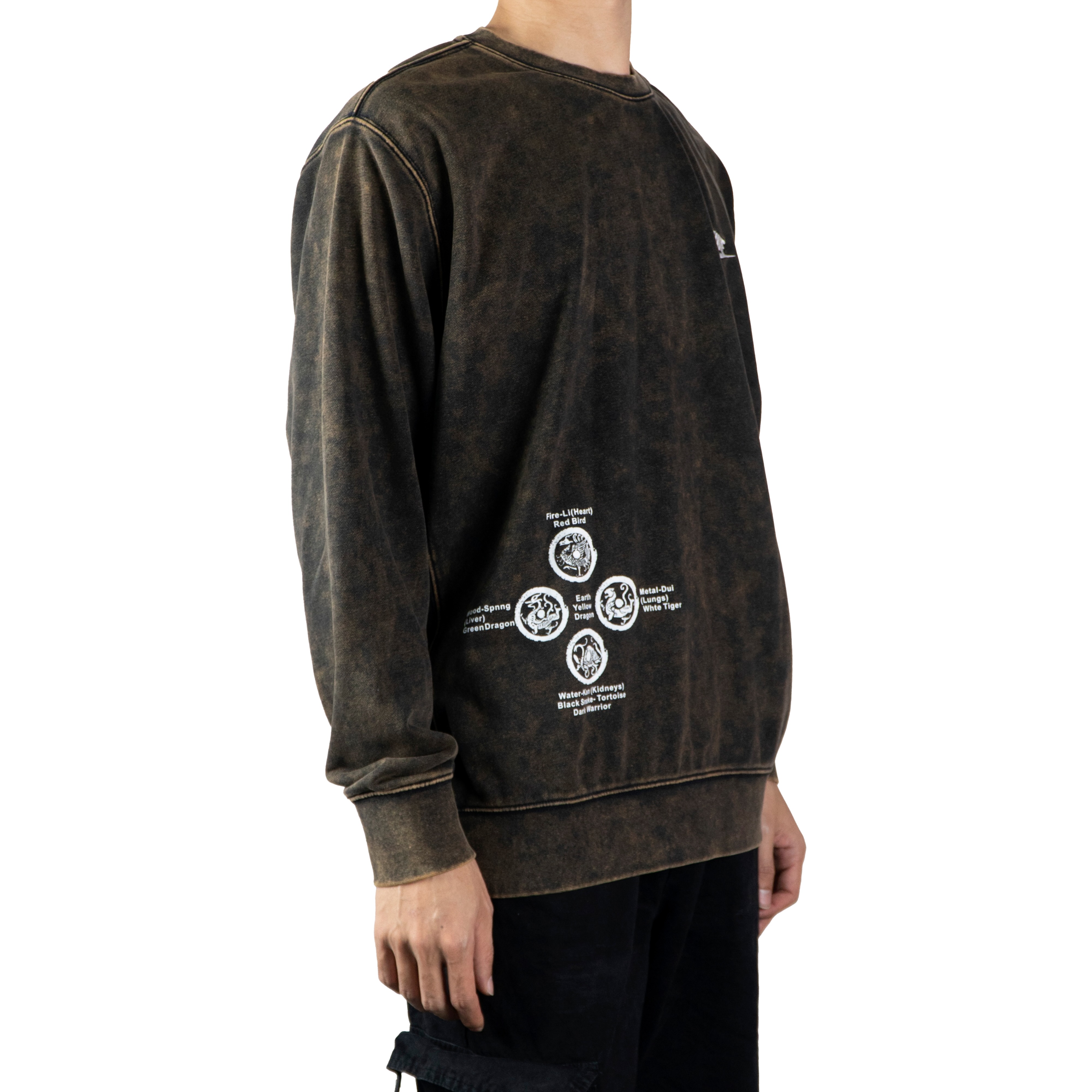 Details for [客製服飾] Nike 復古洗舊神獸黑色休閒圓領長袖衫 男女款 BV2667-010 BV2667-010-FOUR-DIVINE-BEASTS