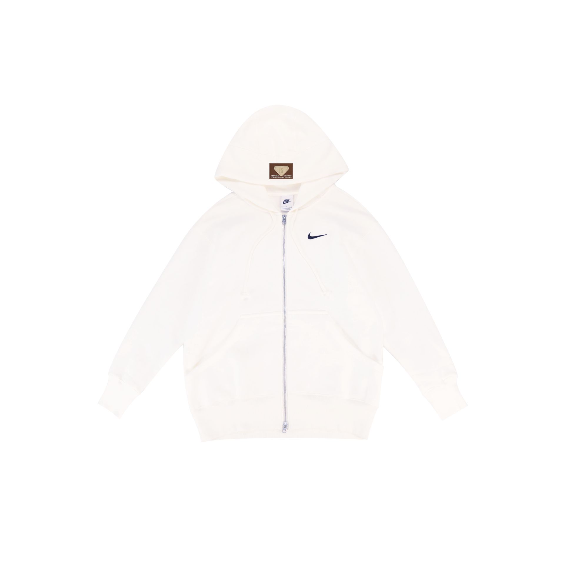 [Custom Apparel] Nike White Fleece Hoodie Unisex Zip-Up Casual Comfortable Design DQ5759-133(Group588-Simple-Label)