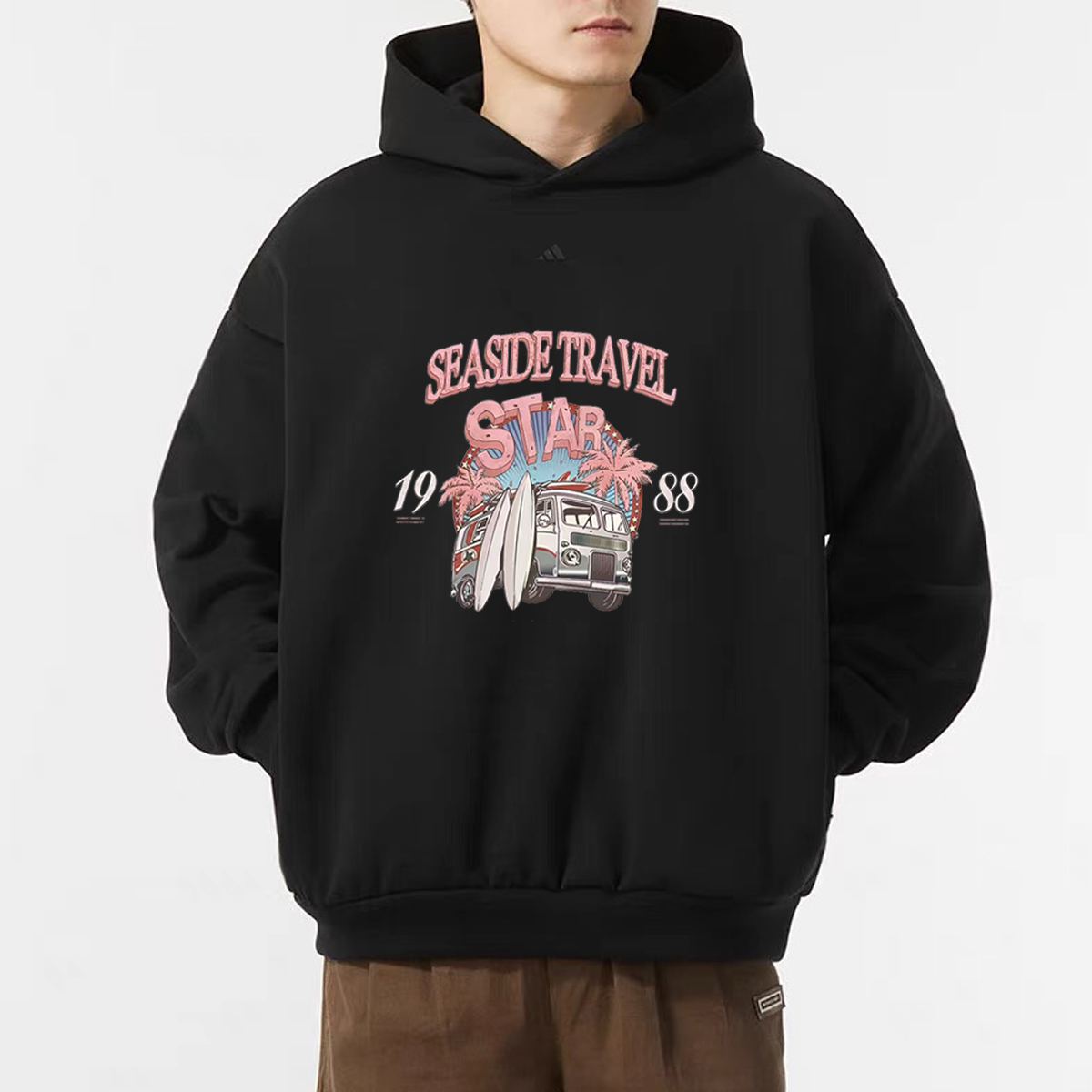 Details for 【Pakaian Custom】adidas BNK 1988 Hoodie Hitam Grafiti dengan Desain Logo Print IN4243(Group40-1988