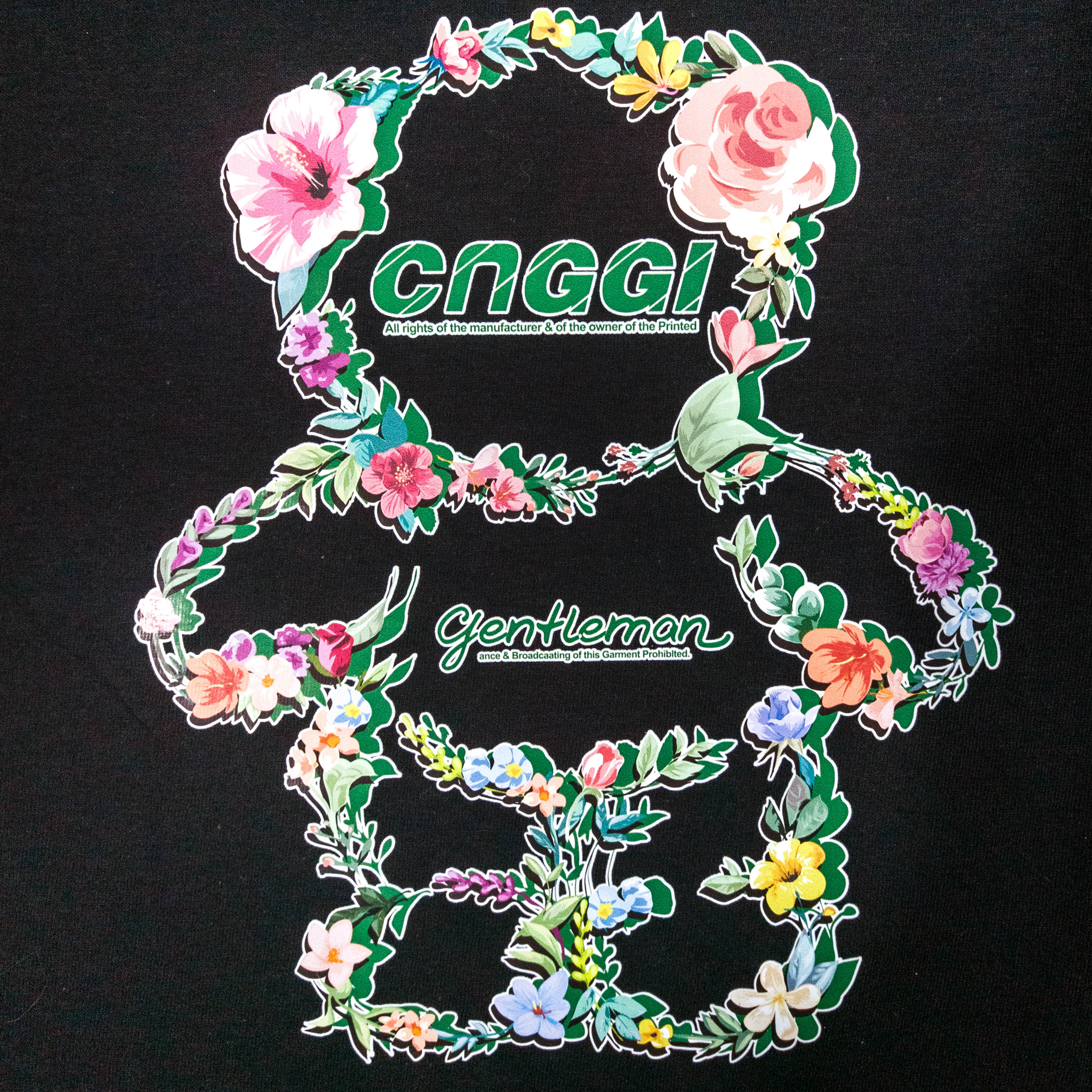 Details for 【定制服饰】始祖鸟熊与绿色艺术风格男女通用印花T恤 X000009533(Group1046-）