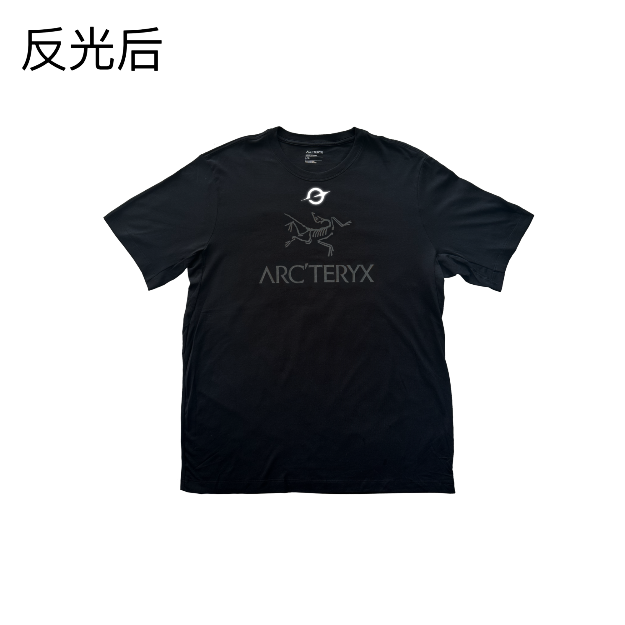 Shop 【Custom Apparel】Arcteryx Black Hole Reflective Logo Embroidered Unisex Black T-Shirt X000007991(Group179