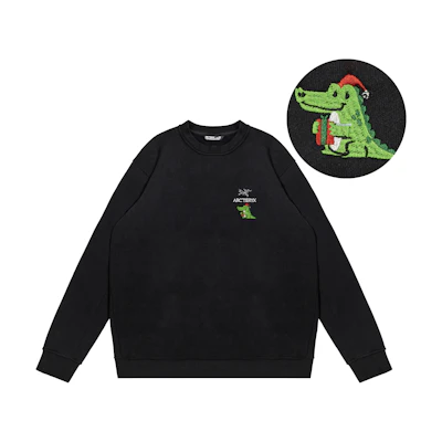 【Custom Apparel】Arcteryx Extraordinary Adventure Embroidered Fleece Crewneck Unisex Black X000005800(Team469-)