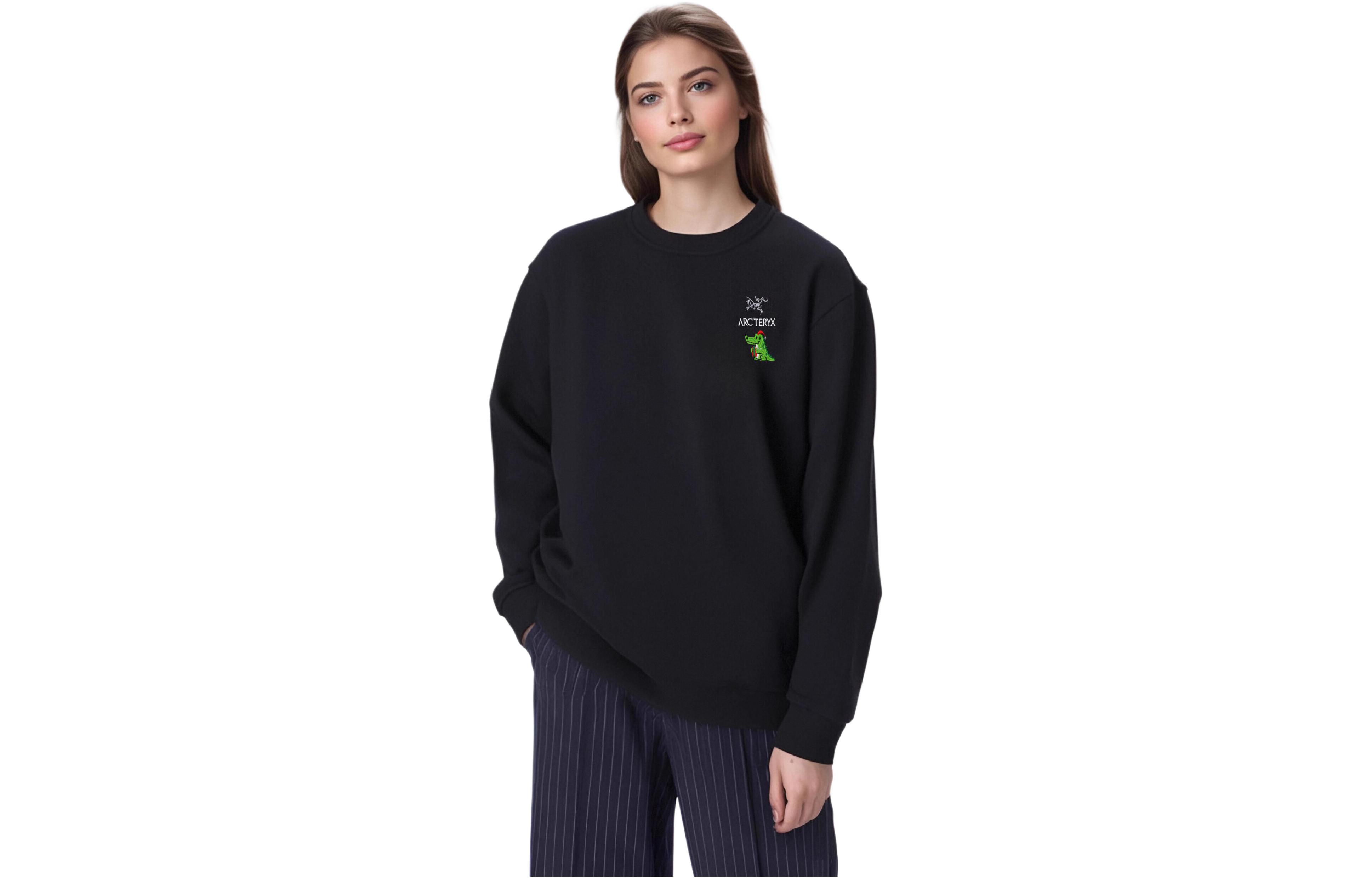 Purchase 【Custom Apparel】Arcteryx Extraordinary Adventure Embroidered Fleece Crewneck Unisex Black X000005800（Team469-）