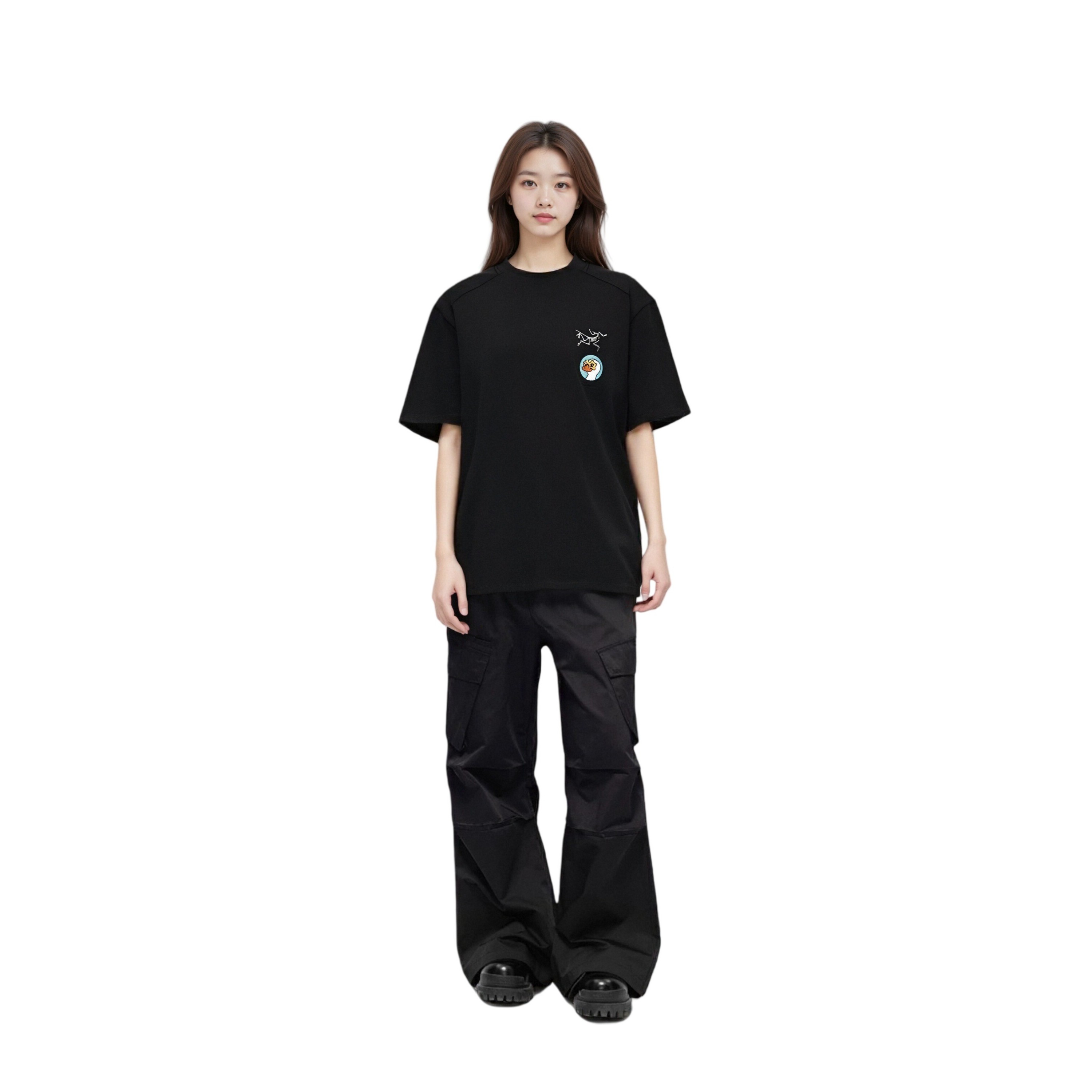 Sizing 【Custom Apparel】Arcteryx Extraordinary Loose Fit Embroidered Tee Black Unisex X000009533(Team469- ）