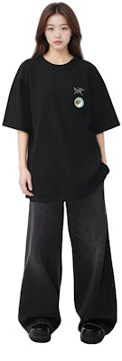 【Custom Apparel】Arcteryx Extraordinary Loose Fit Embroidered Tee Black Unisex X000009533(Team469- ) Cheap 【Custom Apparel】Arcteryx Extraordinary Loose Fit Embroidered Tee Black Unisex X000009533(Team469- )