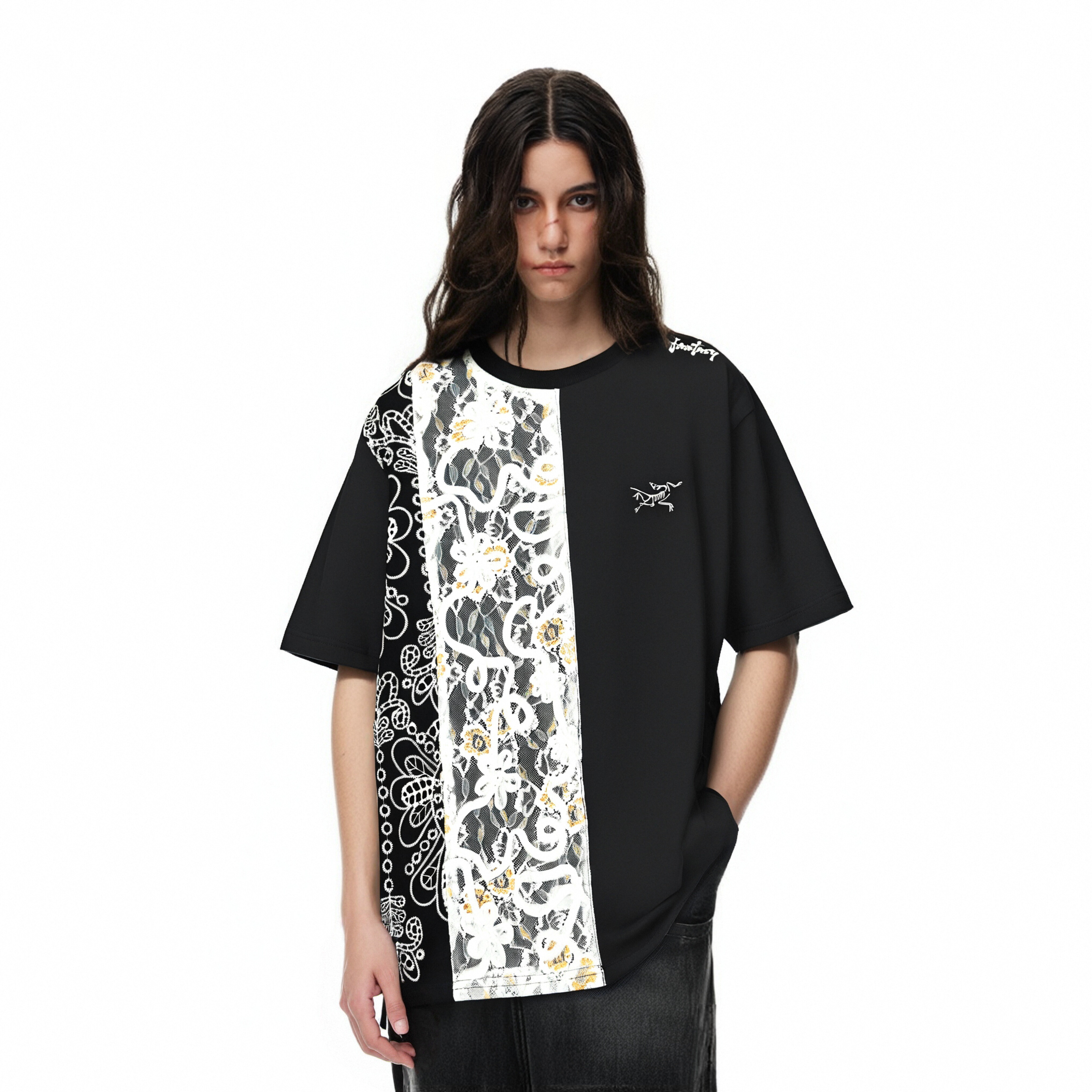 Shop 【Custom Apparel】Arcteryx Fantasy Dark Floral Handmade Casual Unisex T-Shirt X000009533(Group223